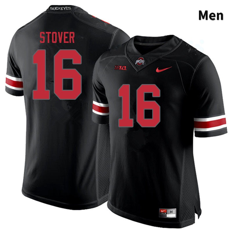 Men's Ohio State Buckeyes #16 Cade Stover Blackout Authentic College Stitched Football Jersey 23KH045WI